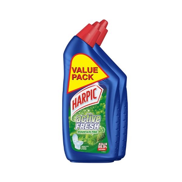 Harpic Active Fresh Mountain Pine Toilet Cleaner 500ml (Twin Pack)