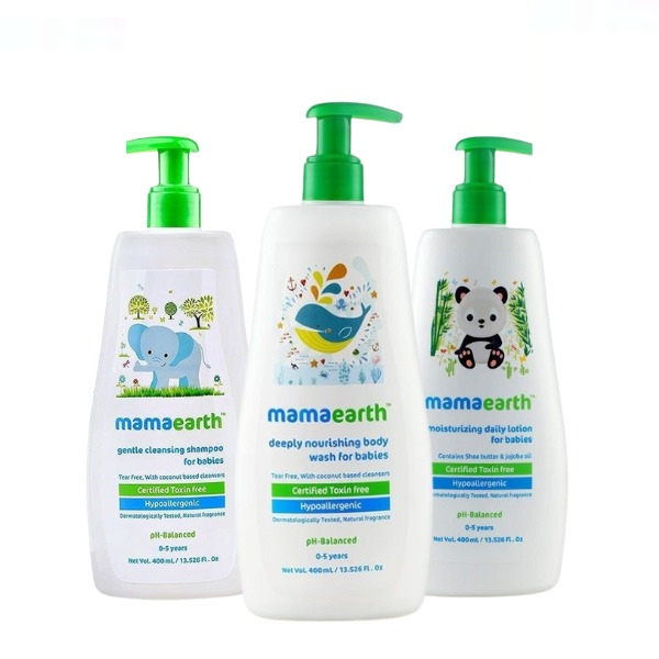 Baby & Kids Bath Combo C: Gentle Cleansing Shampoo 400ml+ Deeply Nourishing Body Wash 400ml + Daily Lotion 400ml