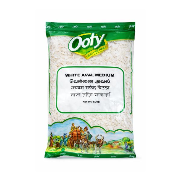 Ooty Medium White Rice Flakes (Poha/Aval) 500g
