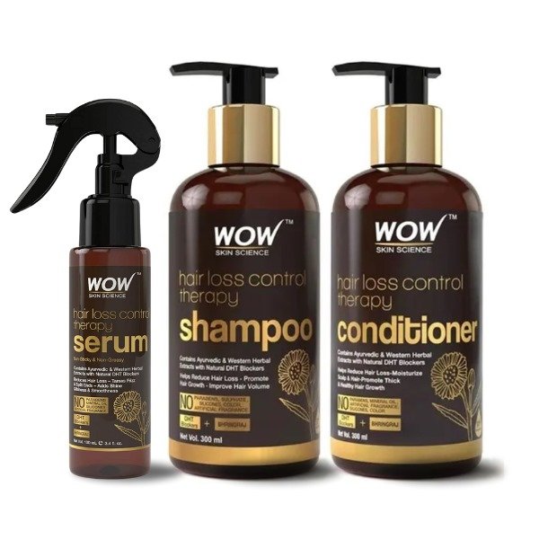 Wow Skin Science Hair Loss Control Therapy Combo: Shampoo 300g + Conditioner 300g + Serum 100g