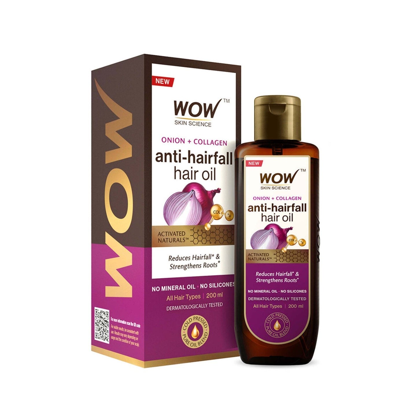 Wow Skin Science Onion & Collagen Anti-Hairfall Hair Oil 200ml