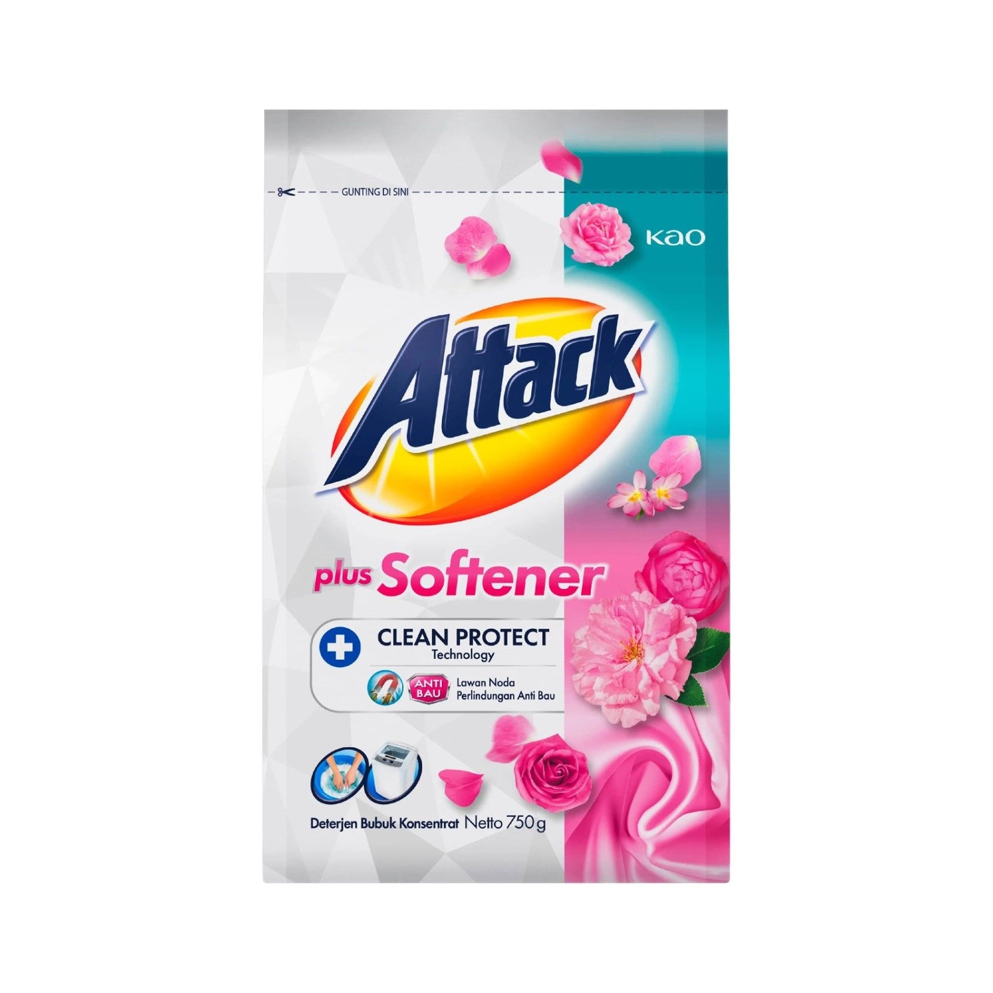 Attack Detergent Powder Plus Softner 750g