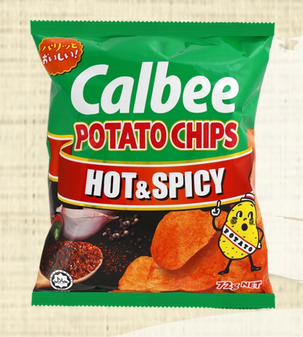 Calbee Crispy Potato Chips - Hot & Spicy 125g