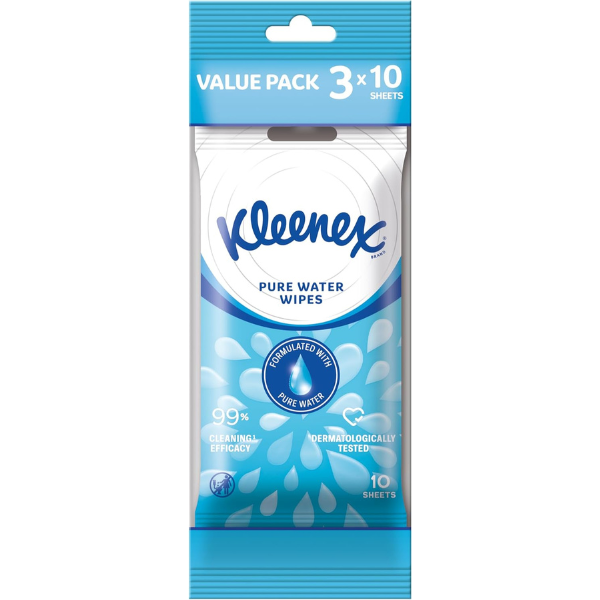 Kleenex Pure Water Wipes 10’s