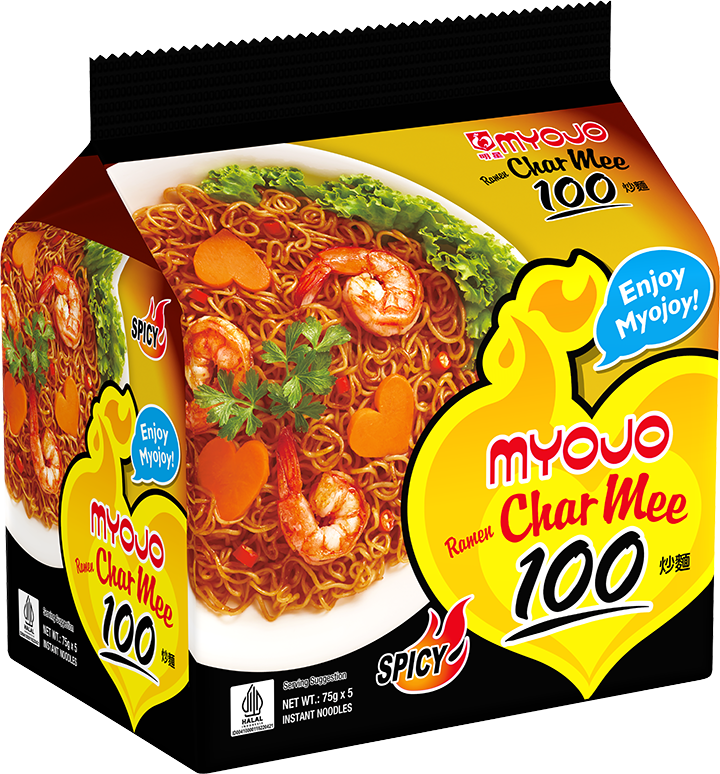 Myojo Dry Instant Noodles Ramen Char Mee (Halal) 5 x 75g