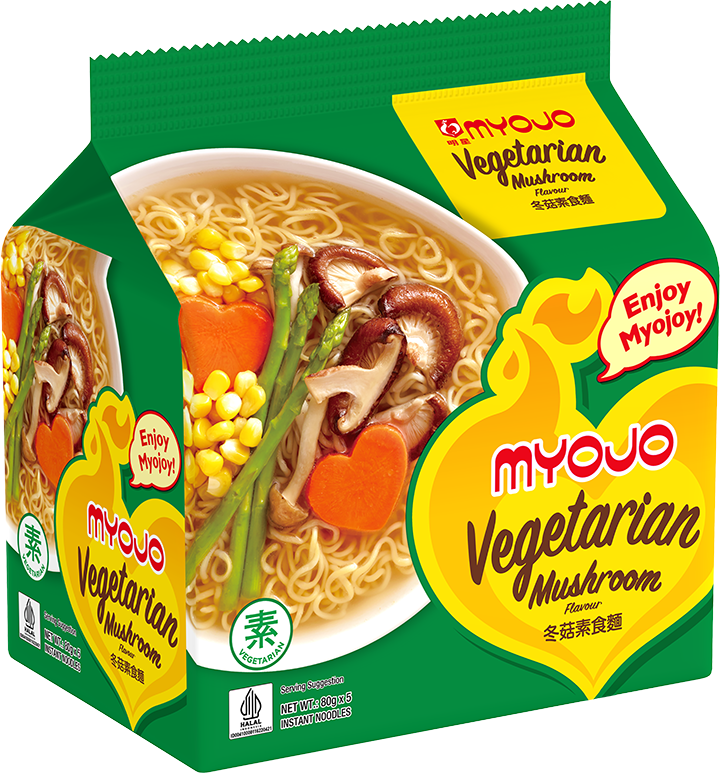 Myojo Vegetarian Mushroom Noodles (Halal) 5 Pieces X 80g