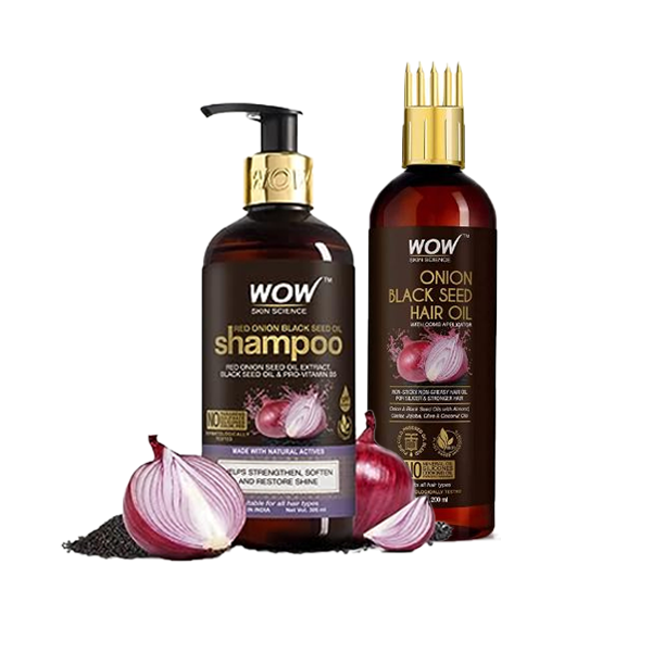Wow Skin Science Onion Black Seed Oil And Shampoo Combo