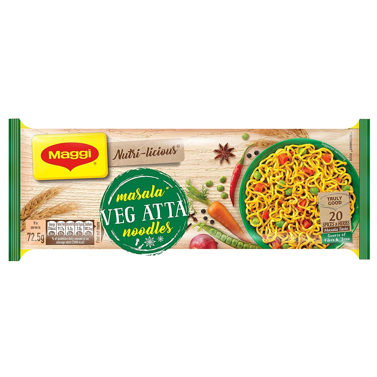 Maggi Masala Veg Atta Noodles (4pcs pack) 290g