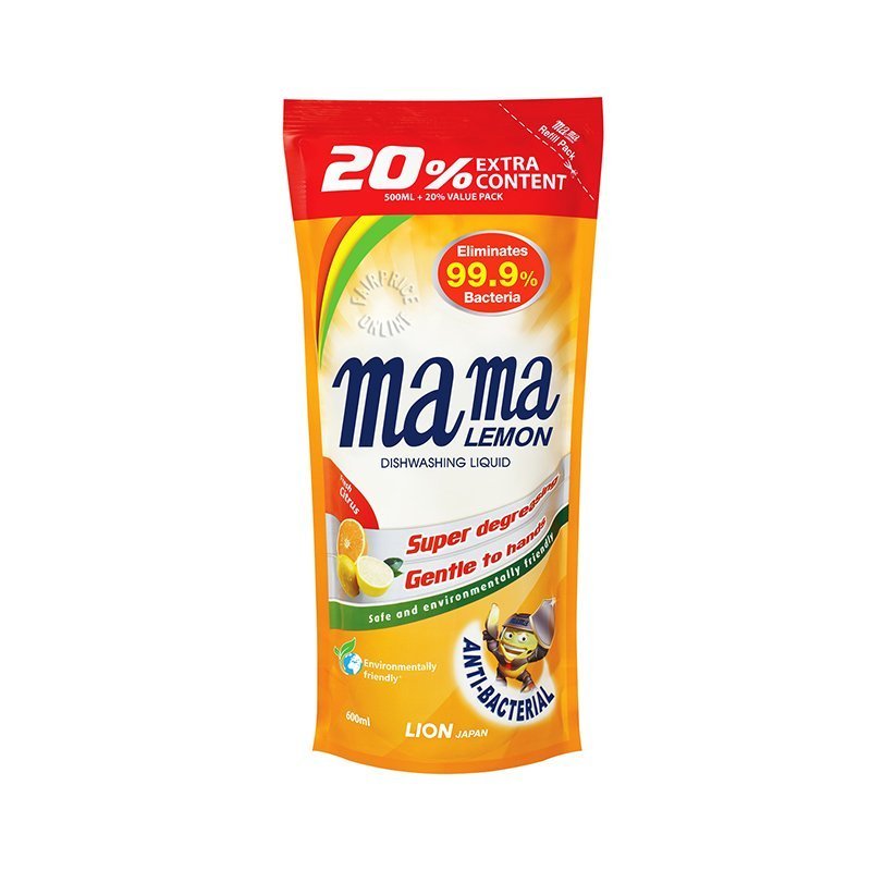 Mama Lemon Dishwashing Liquid Fresh Citrus 600ml