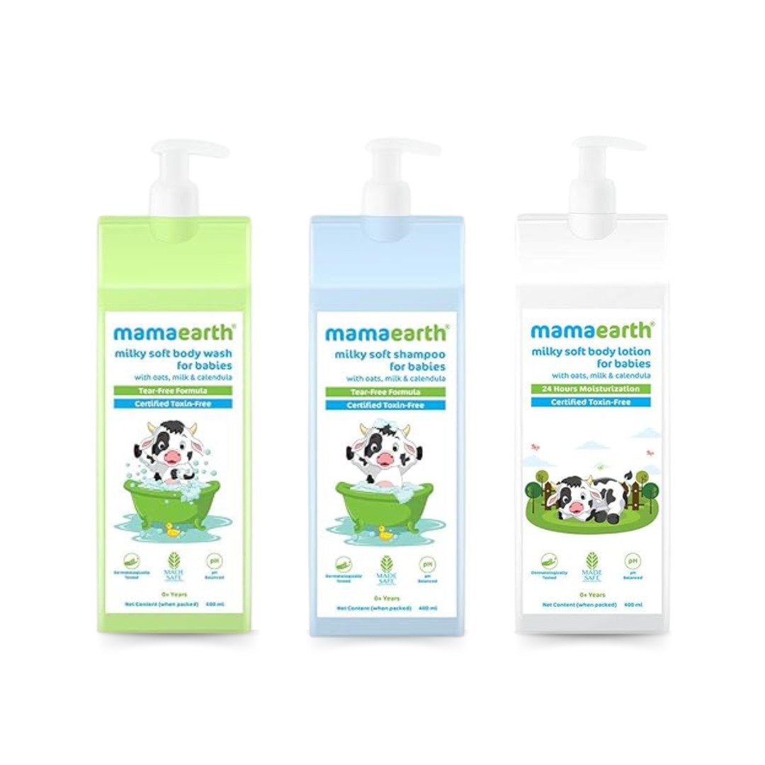 Baby & Kids Bath Combo A: Milky Shampoo 400ml+ Milky Body Wash 400ml + Milky Lotion 400ml