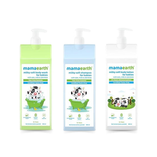 Baby & Kids Bath Combo A: Milky Shampoo 400ml+ Milky Body Wash 400ml + Milky Lotion 400ml