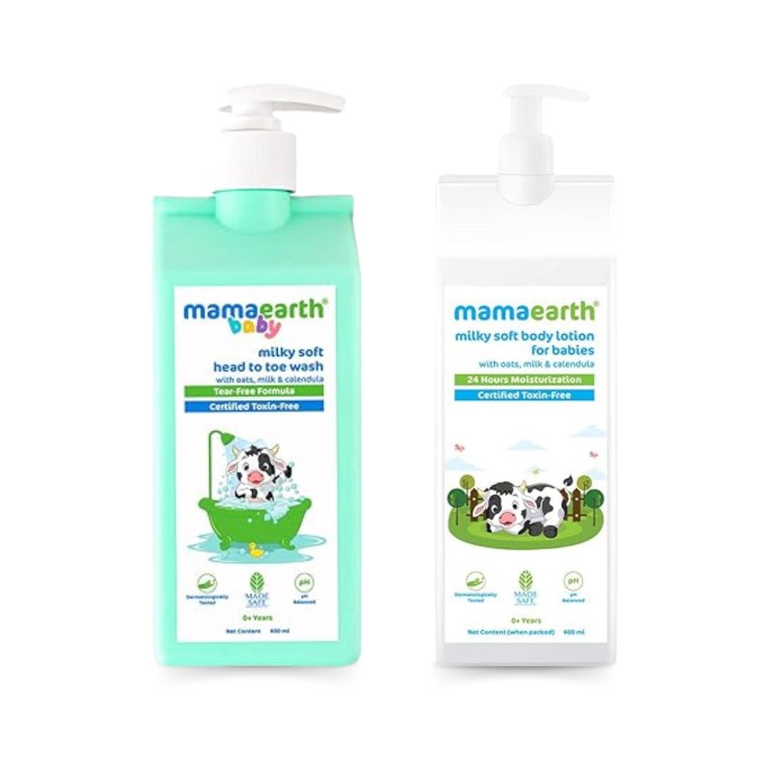 Baby & Kids Bath Combo B: Milky Head to Toe Wash & Shampoo 400ml+ Milky Lotion 400ml