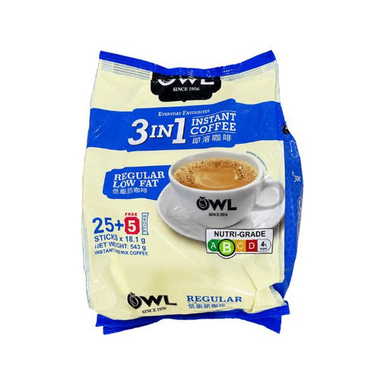 Owl 3 in 1 Instant Premix Coffee Regular Low Fat 543g