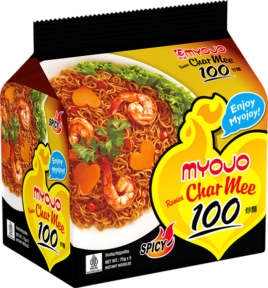 Myojo Dry Instant Noodles Ramen Char Mee (Halal) 5 x 75g