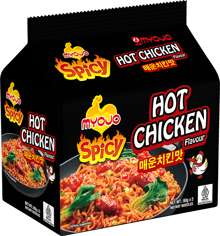 Myojo Spicy Hot Chicken Noodles (Halal) 5 x 80g