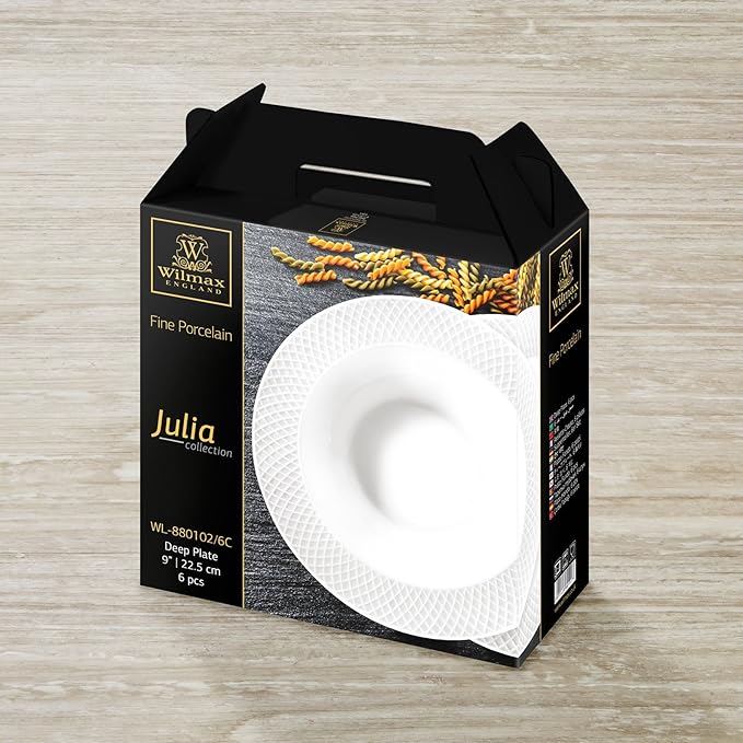 Wilmax England Porcelain Deep Plate 6Pcs set